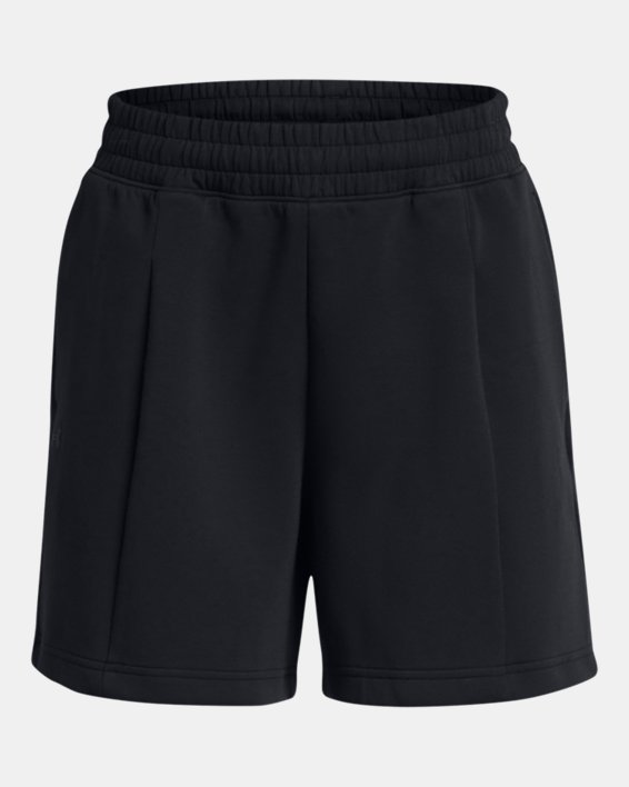 Women's UA Unstoppable Fleece Pleated Shorts, Black, pdpMainDesktop image number 4